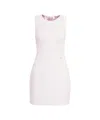 Elisabetta Franchi Sleeveless White Mini Dress With Golden Accents In White