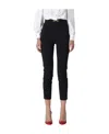 Elisabetta Franchi Slim Crepe Trousers In Black