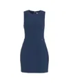 Elisabetta Franchi Slim Fit Blue Mini Dress With Metallic Accents In Blue