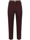 Elisabetta Franchi Slim-fit Crepe Trousers In 褐色