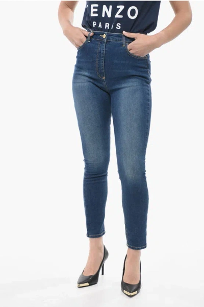 Elisabetta Franchi Mid-rise Skinny-cut Jeans In Navy