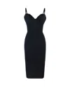 Elisabetta Franchi Slim-fit Midi Dress With Satin Bow Details In Black