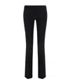 Elisabetta Franchi Flared Trousers With Button Detail And Ribbed Texture In Black