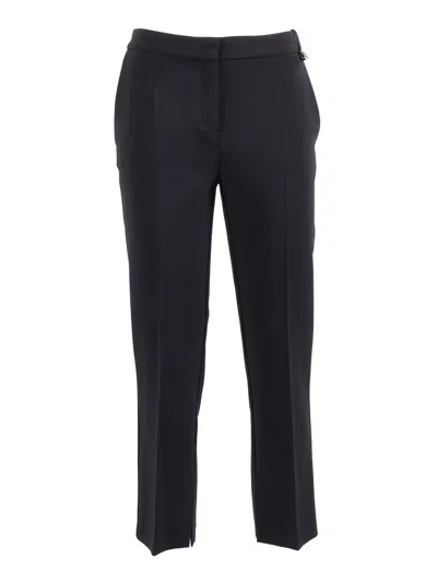 Elisabetta Franchi Slim Fit Straight Leg Straight-leg Pants In Black