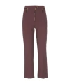 Elisabetta Franchi Cropped Trousers With Front Zippers And Belt Loops In Burgundy