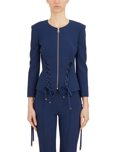 Elisabetta Franchi Slim Jacket With Zip In Black