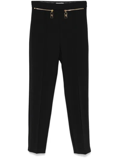 ELISABETTA FRANCHI SLIM PANTS WITH BELT,PA03646E2 110 BLACK