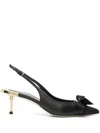 Elisabetta Franchi Women's Nappa Leather Slingback With Satin Bow Sandal