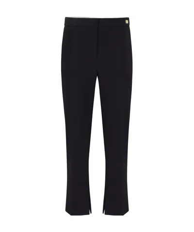 ELISABETTA FRANCHI ELISABETTA FRANCHI SLITS CROPPED CREPE TROUSERS