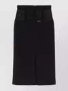Elisabetta Franchi Midi Skirt In Black With Semi-sheer Panels