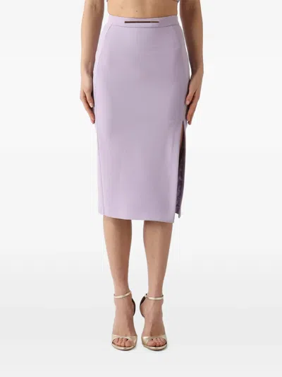 Elisabetta Franchi Slit-detail Midi Skirt In Purple