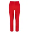 Elisabetta Franchi Slits Cropped Crepe Trousers In Rosso