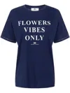 Elisabetta Franchi Slogan-print Cotton T-shirt In Blue