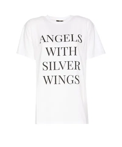 Elisabetta Franchi Slogan-printed Crewneck T-shirt In White