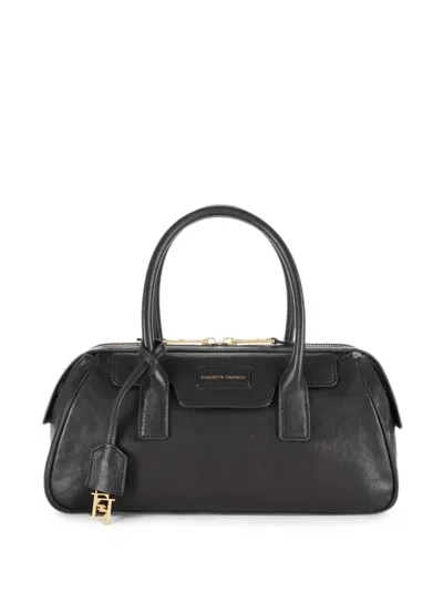 Elisabetta Franchi Small Boston Bag In Nappa Leather In Black