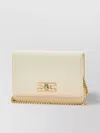 Elisabetta Franchi Small Chain Shoulder Strap In White