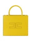 Elisabetta Franchi Small Leather-effect Handbag With Stitching In Yellow