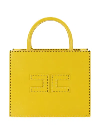 ELISABETTA FRANCHI SMALL CONTRASTING TOPSTITCHING TOTE BAG