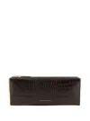 Elisabetta Franchi Small Crocodile-embossed Clutch Bag In Brown