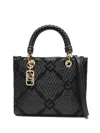 Elisabetta Franchi Small Jacquard Tote Bag In Black