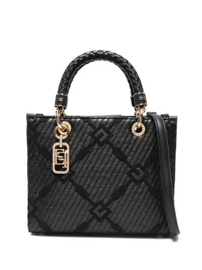ELISABETTA FRANCHI SMALL JACQUARD TOTE BAG