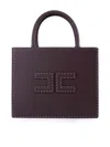 Elisabetta Franchi Small Leather-effect Handbag With Stitching In Brown