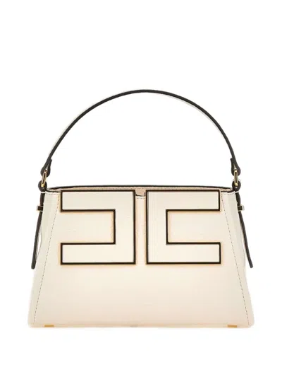 Elisabetta Franchi Small Logo-plaque Top-handle Tote Bag In White