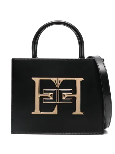 Elisabetta Franchi Small Logo-plaque Tote Bag In Black