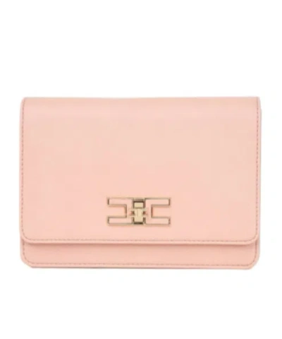Elisabetta Franchi Small Logo Shoulder Bag In Nude