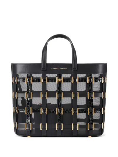 Elisabetta Franchi Small Mesh Tote Bag In Multi