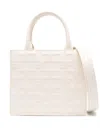 Elisabetta Franchi Small Monogram-embossed Tote Bag In White