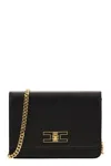 Elisabetta Franchi Small Shoulder Strap With Logo Plaque In Black