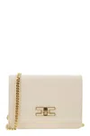 Elisabetta Franchi Cream-colored Bag With A Gold Chain Shoulder Strap In Yellow