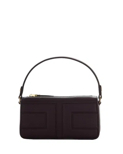 Elisabetta Franchi Small Tote Bag With Embossed Logo In Bordeaux In Brown