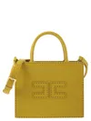 Elisabetta Franchi Small Leather-effect Handbag With Stitching In Ochre