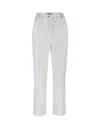 Elisabetta Franchi Pantaloni Smoking In Crêpe Con Bande In Raso In White