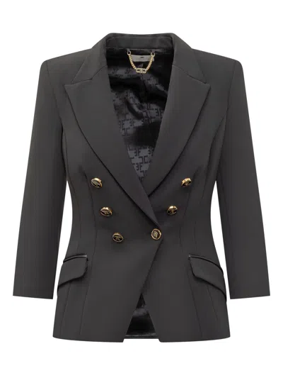 Elisabetta Franchi Sophisticated Mini Jacket In Black