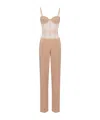 Elisabetta Franchi Spaghetti Strap Jumpsuit In Nude