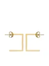 Elisabetta Franchi Square-frame Earrings In Gold