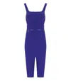 Elisabetta Franchi Square Neck Sheath Crepe Midi Dress In Indigo