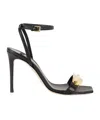Elisabetta Franchi Square Toe High Heel Sandals In Black