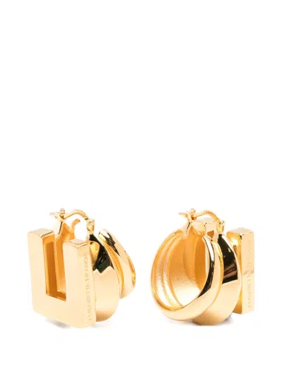 Elisabetta Franchi Stacked-effect Geometric Earrings In Gold