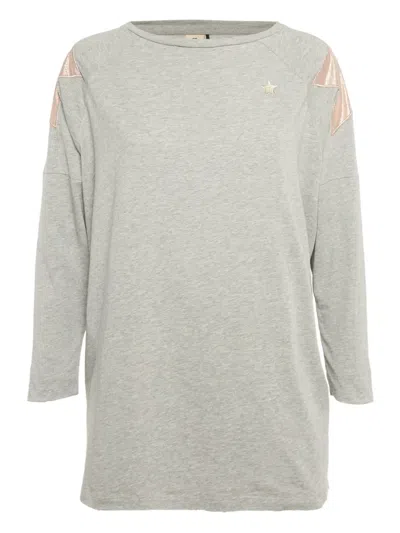 Pre-owned Elisabetta Franchi Star-patch T-shirt In Gray