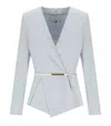 Elisabetta Franchi Starlight Belted Blazer In Blue