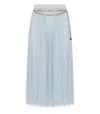 Elisabetta Franchi Starlight Midi Belted Skirt In Blue