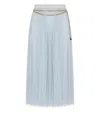 Elisabetta Franchi Starlight Midi Belted Skirt In Blue