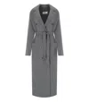 Elisabetta Franchi Steel Melange Belted Coat In Gray