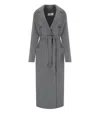 Elisabetta Franchi Steel Melange Belted Coat In Gray