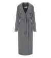 Elisabetta Franchi Emblem-embroidered Fine-knit Coat In Grey