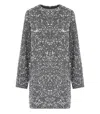 Elisabetta Franchi Steel Mini Dress With Sequins In Gray